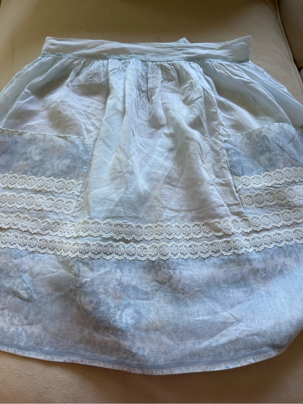 Vintage Pale Blue Apron